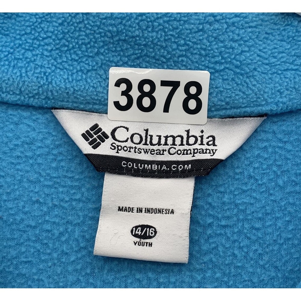 Columbia Fleece Jacket Youth Kids 14/16 Light Blue Full Zip Warm Soft Outdoors - Picture 11 of 11